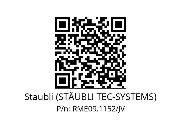   Staubli (STÄUBLI TEC-SYSTEMS) RME09.1152/JV