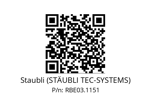   Staubli (STÄUBLI TEC-SYSTEMS) RBE03.1151