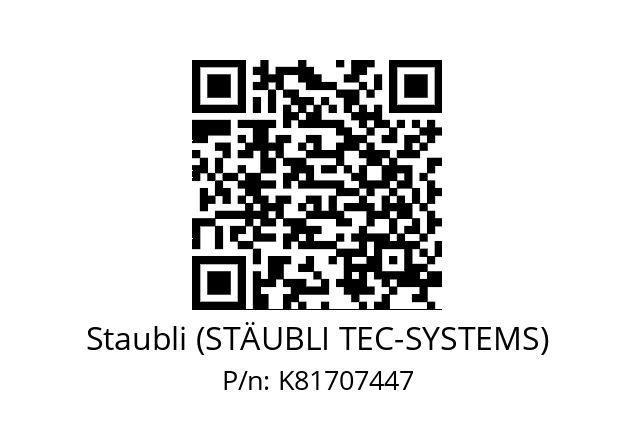   Staubli (STÄUBLI TEC-SYSTEMS) K81707447