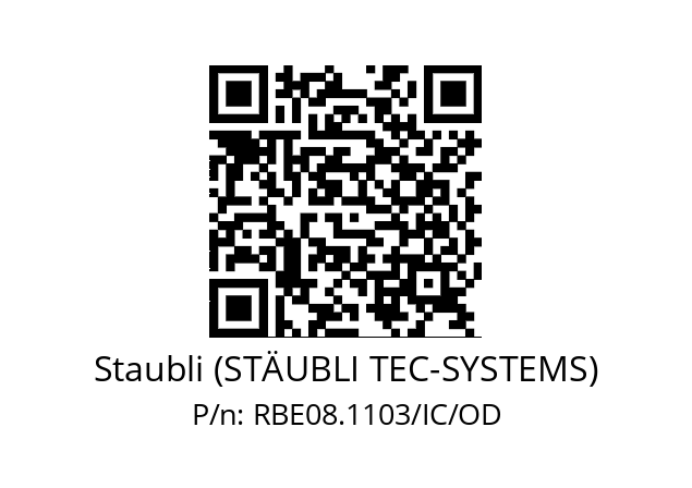   Staubli (STÄUBLI TEC-SYSTEMS) RBE08.1103/IC/OD