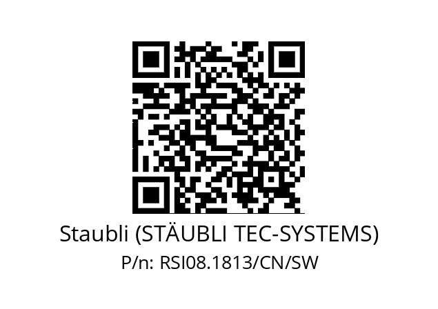   Staubli (STÄUBLI TEC-SYSTEMS) RSI08.1813/CN/SW