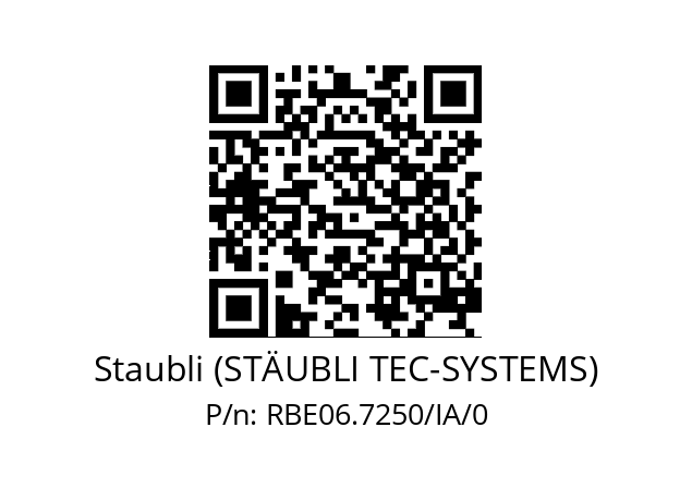   Staubli (STÄUBLI TEC-SYSTEMS) RBE06.7250/IA/0