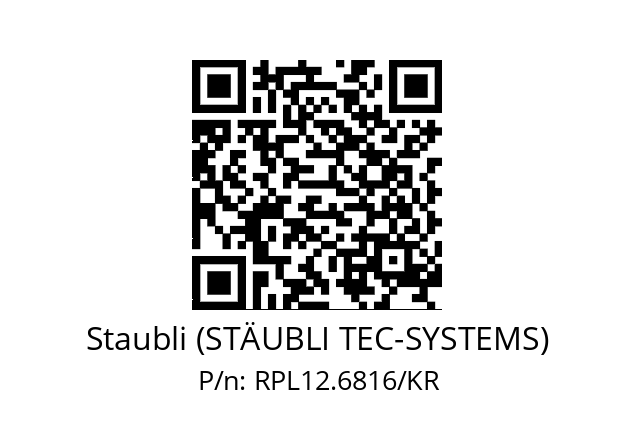   Staubli (STÄUBLI TEC-SYSTEMS) RPL12.6816/KR