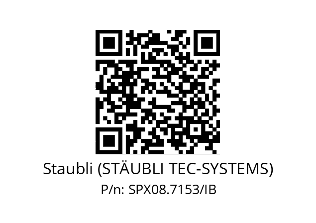   Staubli (STÄUBLI TEC-SYSTEMS) SPX08.7153/IB