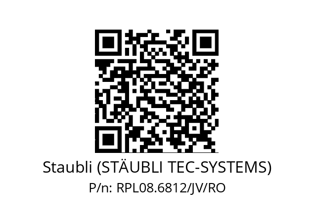   Staubli (STÄUBLI TEC-SYSTEMS) RPL08.6812/JV/RO