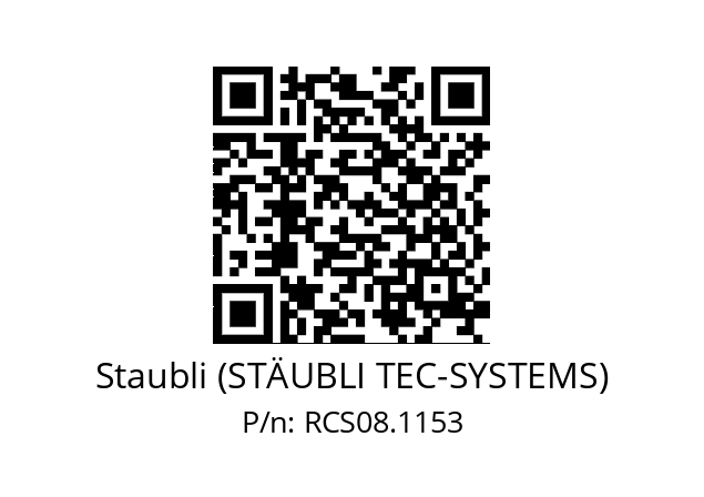   Staubli (STÄUBLI TEC-SYSTEMS) RCS08.1153