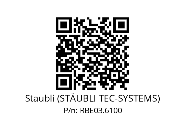   Staubli (STÄUBLI TEC-SYSTEMS) RBE03.6100