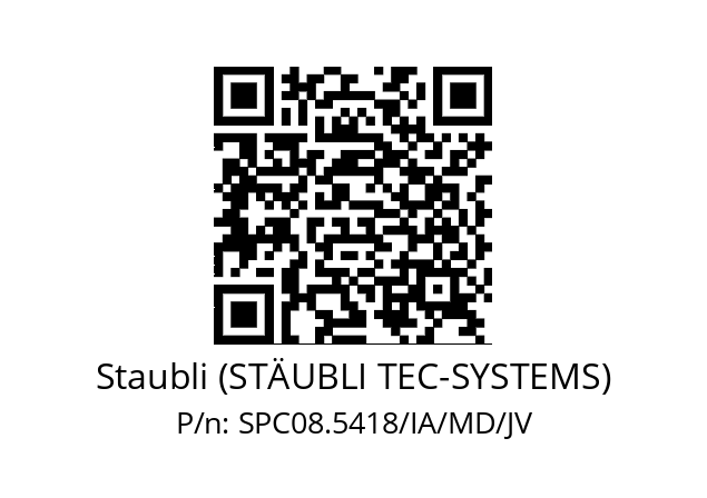   Staubli (STÄUBLI TEC-SYSTEMS) SPC08.5418/IA/MD/JV