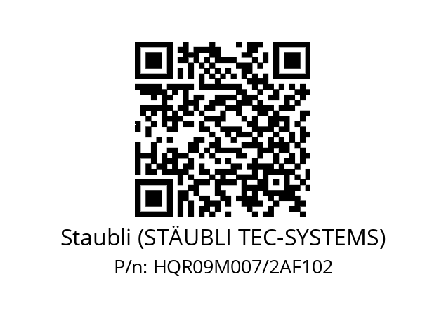   Staubli (STÄUBLI TEC-SYSTEMS) HQR09M007/2AF102