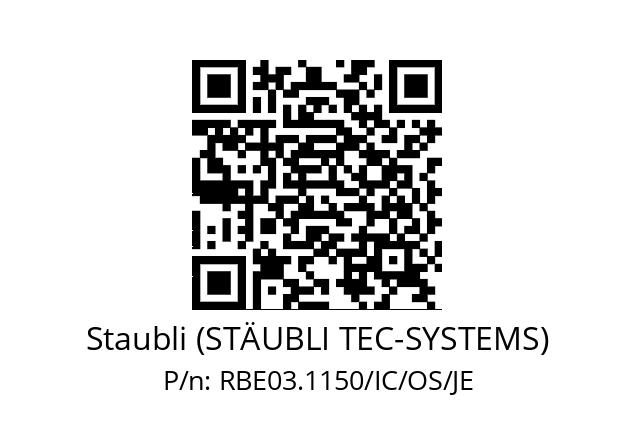   Staubli (STÄUBLI TEC-SYSTEMS) RBE03.1150/IC/OS/JE