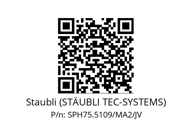   Staubli (STÄUBLI TEC-SYSTEMS) SPH75.5109/MA2/JV