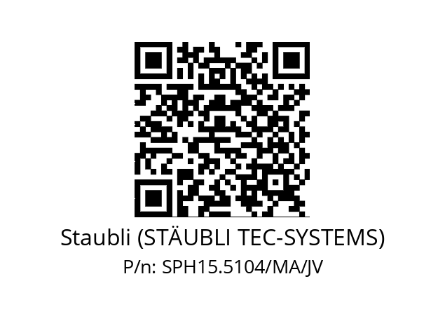   Staubli (STÄUBLI TEC-SYSTEMS) SPH15.5104/MA/JV