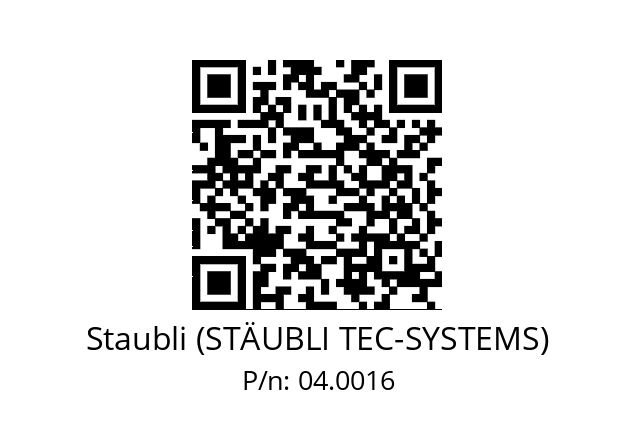   Staubli (STÄUBLI TEC-SYSTEMS) 04.0016