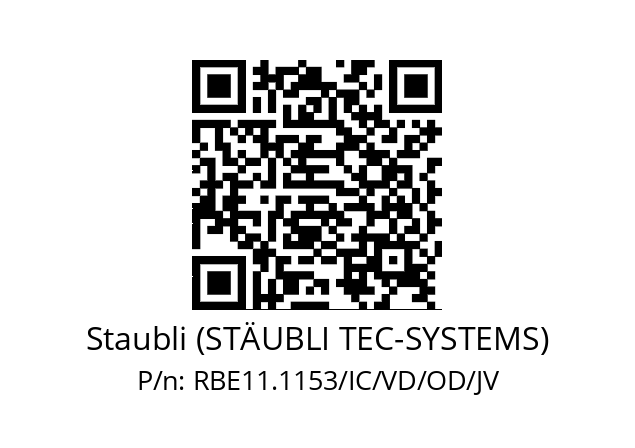   Staubli (STÄUBLI TEC-SYSTEMS) RBE11.1153/IC/VD/OD/JV