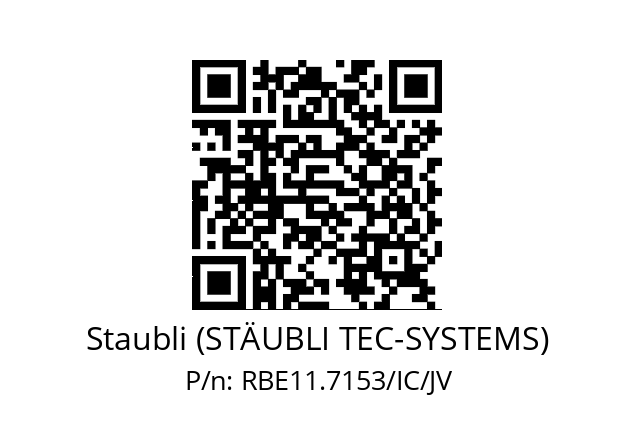   Staubli (STÄUBLI TEC-SYSTEMS) RBE11.7153/IC/JV