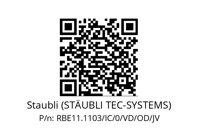   Staubli (STÄUBLI TEC-SYSTEMS) RBE11.1103/IC/0/VD/OD/JV