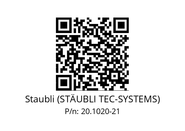   Staubli (STÄUBLI TEC-SYSTEMS) 20.1020-21