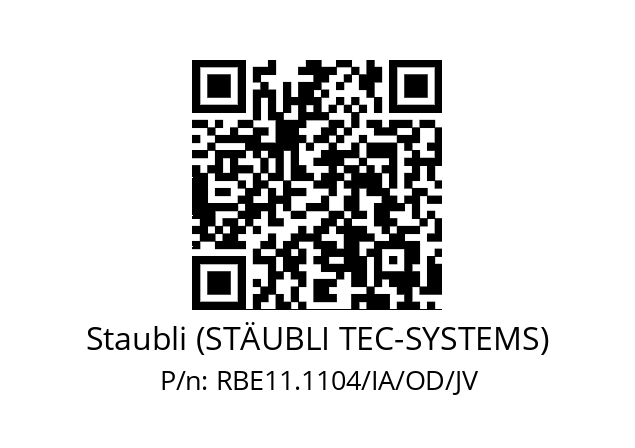   Staubli (STÄUBLI TEC-SYSTEMS) RBE11.1104/IA/OD/JV