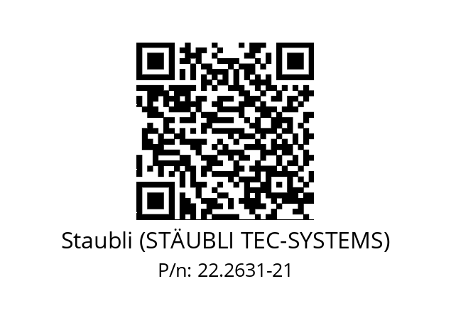   Staubli (STÄUBLI TEC-SYSTEMS) 22.2631-21