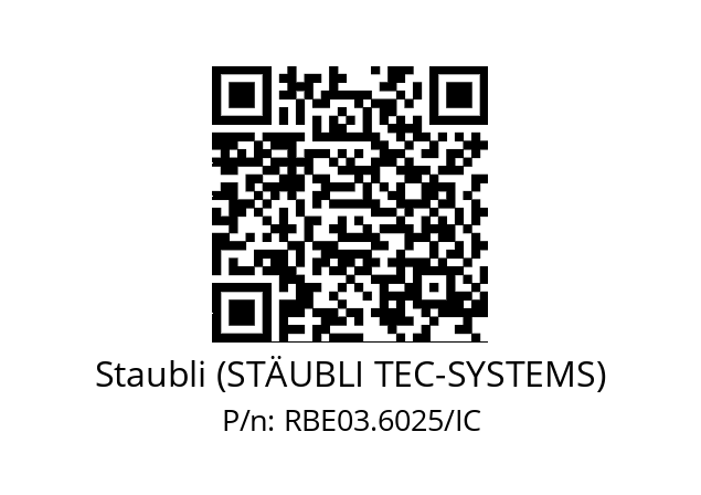   Staubli (STÄUBLI TEC-SYSTEMS) RBE03.6025/IC