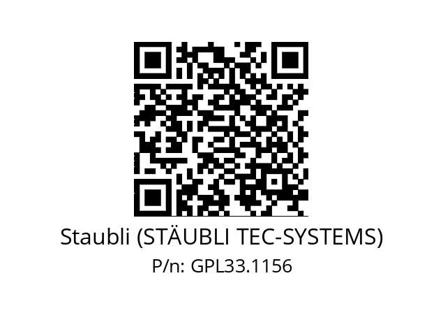   Staubli (STÄUBLI TEC-SYSTEMS) GPL33.1156