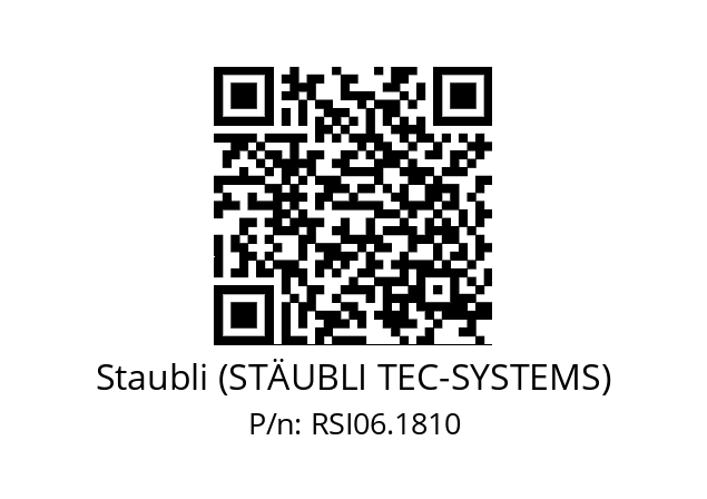   Staubli (STÄUBLI TEC-SYSTEMS) RSI06.1810