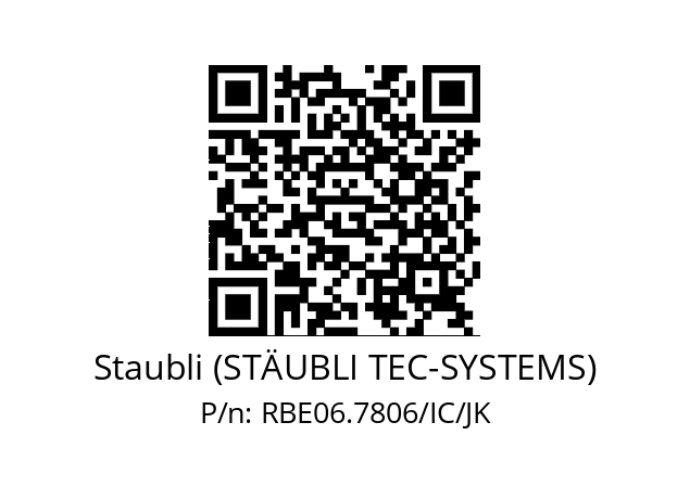   Staubli (STÄUBLI TEC-SYSTEMS) RBE06.7806/IC/JK