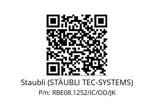   Staubli (STÄUBLI TEC-SYSTEMS) RBE08.1252/IC/OD/JK