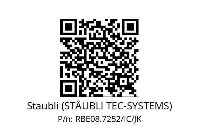   Staubli (STÄUBLI TEC-SYSTEMS) RBE08.7252/IC/JK