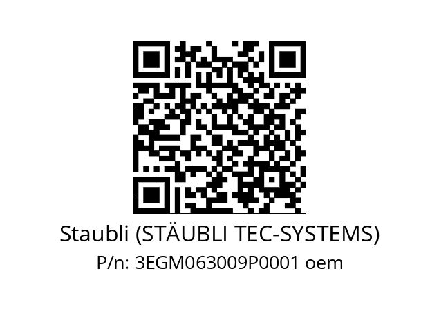   Staubli (STÄUBLI TEC-SYSTEMS) 3EGM063009P0001 oem