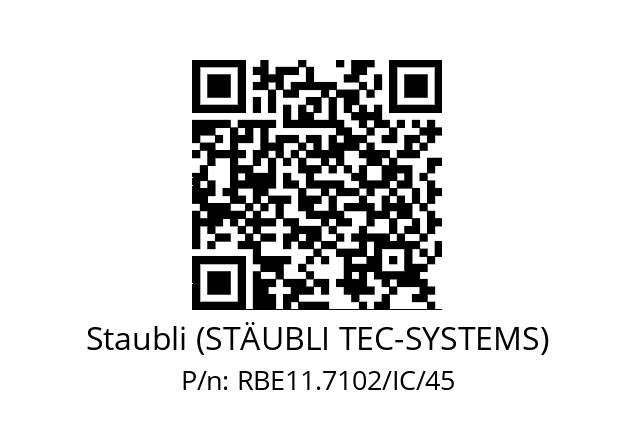   Staubli (STÄUBLI TEC-SYSTEMS) RBE11.7102/IC/45