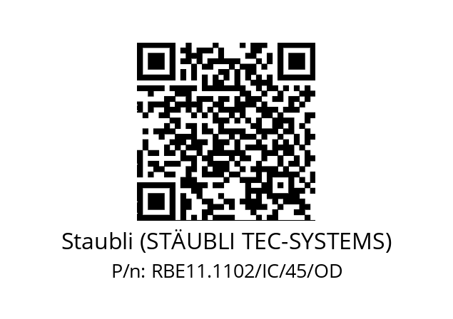   Staubli (STÄUBLI TEC-SYSTEMS) RBE11.1102/IC/45/OD