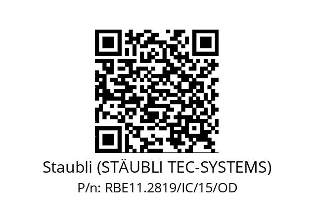   Staubli (STÄUBLI TEC-SYSTEMS) RBE11.2819/IC/15/OD