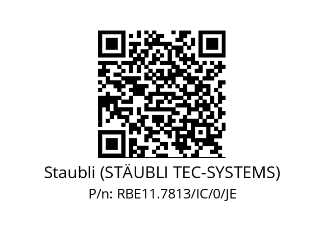   Staubli (STÄUBLI TEC-SYSTEMS) RBE11.7813/IC/0/JE