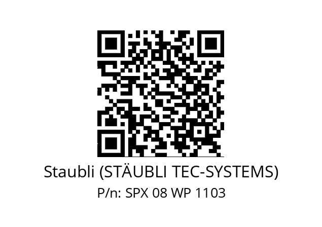   Staubli (STÄUBLI TEC-SYSTEMS) SPX 08 WP 1103