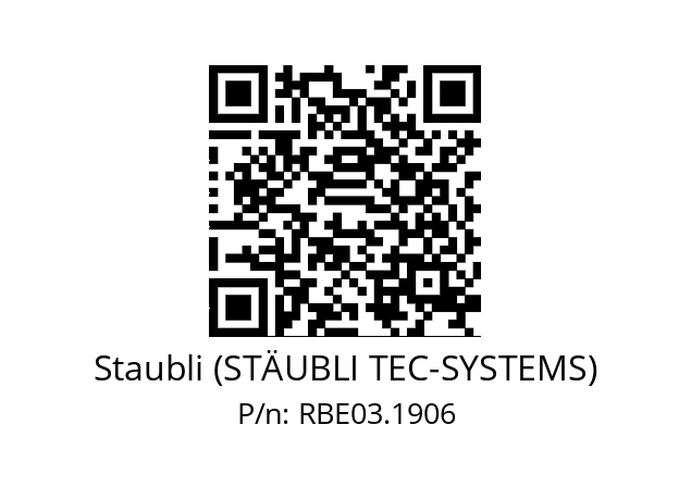   Staubli (STÄUBLI TEC-SYSTEMS) RBE03.1906