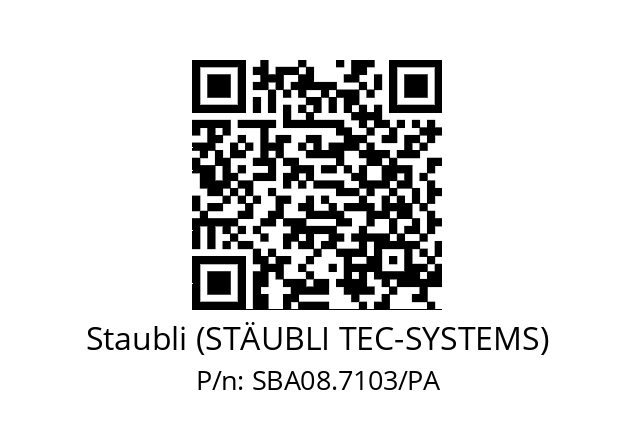   Staubli (STÄUBLI TEC-SYSTEMS) SBA08.7103/PA