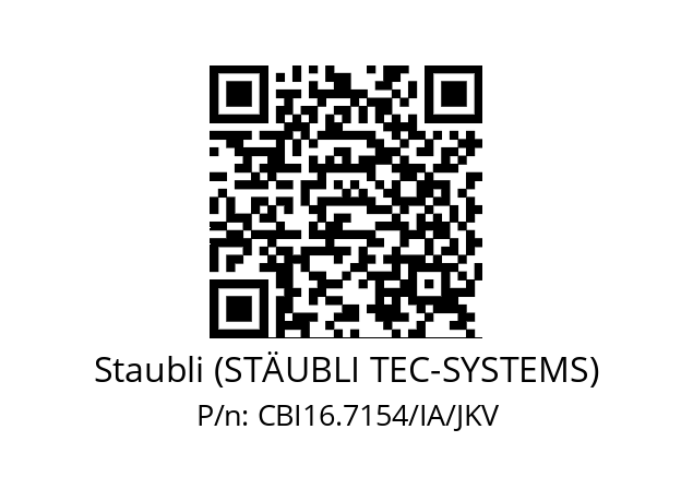   Staubli (STÄUBLI TEC-SYSTEMS) CBI16.7154/IA/JKV