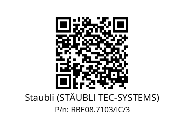   Staubli (STÄUBLI TEC-SYSTEMS) RBE08.7103/IC/3