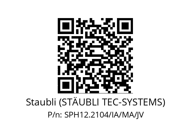   Staubli (STÄUBLI TEC-SYSTEMS) SPH12.2104/IA/MA/JV