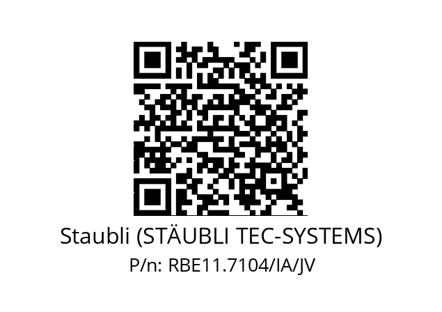   Staubli (STÄUBLI TEC-SYSTEMS) RBE11.7104/IA/JV