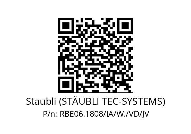   Staubli (STÄUBLI TEC-SYSTEMS) RBE06.1808/IA/W./VD/JV