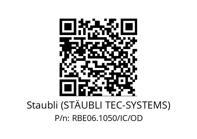   Staubli (STÄUBLI TEC-SYSTEMS) RBE06.1050/IC/OD