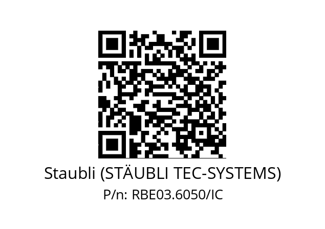   Staubli (STÄUBLI TEC-SYSTEMS) RBE03.6050/IC