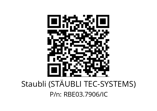   Staubli (STÄUBLI TEC-SYSTEMS) RBE03.7906/IC