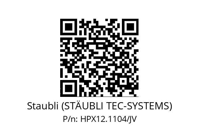   Staubli (STÄUBLI TEC-SYSTEMS) HPX12.1104/JV