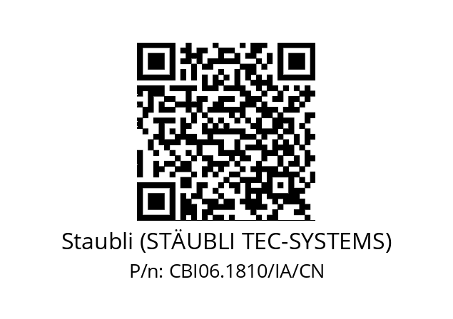   Staubli (STÄUBLI TEC-SYSTEMS) CBI06.1810/IA/CN