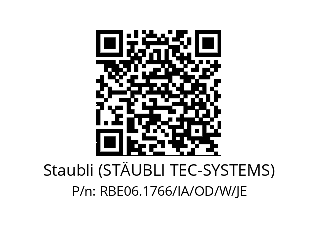   Staubli (STÄUBLI TEC-SYSTEMS) RBE06.1766/IA/OD/W/JE