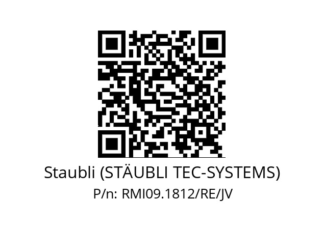   Staubli (STÄUBLI TEC-SYSTEMS) RMI09.1812/RE/JV