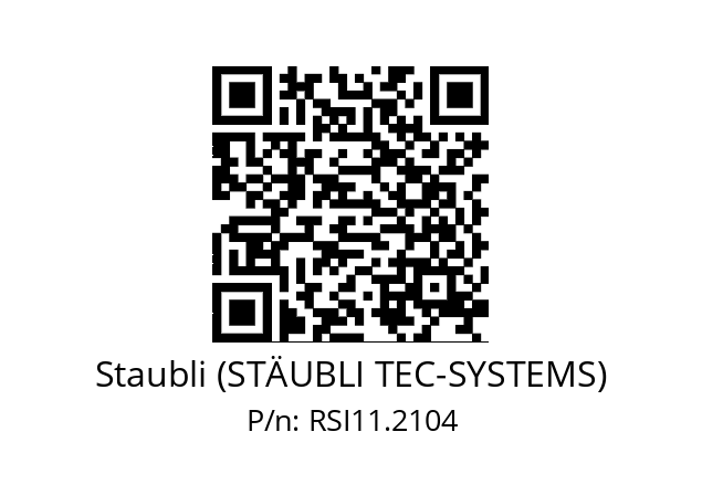   Staubli (STÄUBLI TEC-SYSTEMS) RSI11.2104